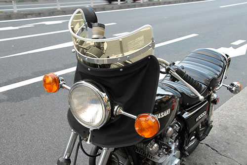 昔の短風防 キバミ/黒布タレ | 旧車バイクカスタムパーツのゼット 