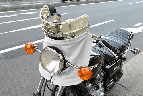 昔の短風防 キバミ/白布タレ | 旧車バイクカスタムパーツのゼット 