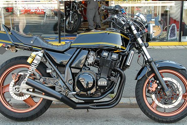 ZRX400/2イカシタショート管ZZYA管(ジーヤ管)ブラック