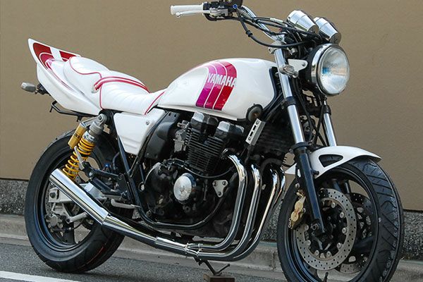 XJR400/S/R/R2イカシタショート管ZZYA管(ジーヤ管)メッキ