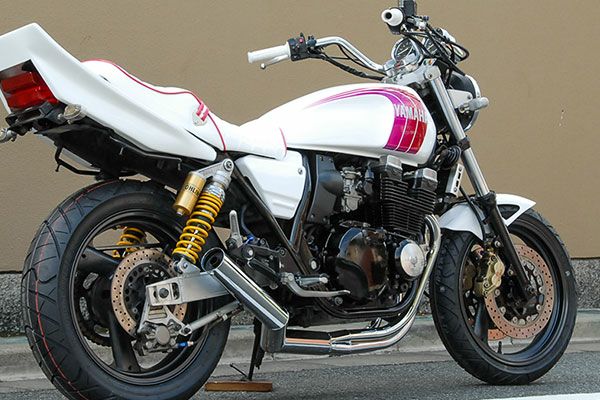 XJR400/S/R/R2イカシタショート管ZZYA管(ジーヤ管)メッキ