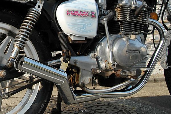 ホーク2　250/400ccイカシタショート管ZZYA管(ジーヤ管)メッキ
