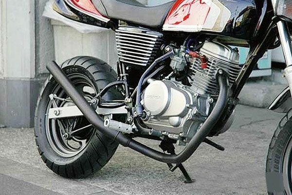 Ape50 100ccリトルパイプブラック 旧車バイクカスタムパーツのゼットファーザーブラザーズ