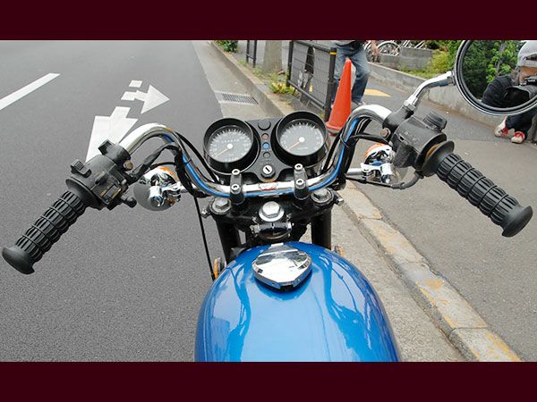 バイクハンドル　昔のハンドル20cm