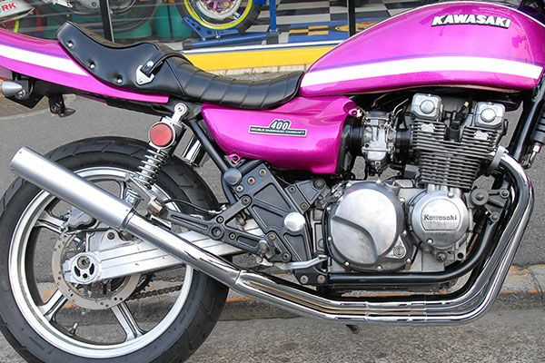 ZEPHYR ゼファー400コブラツイスト管メッキ マフラー