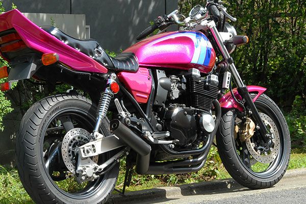 XJR400/S/R/R2イカシタショート管ZZYA管(ジーヤ管)ブラック