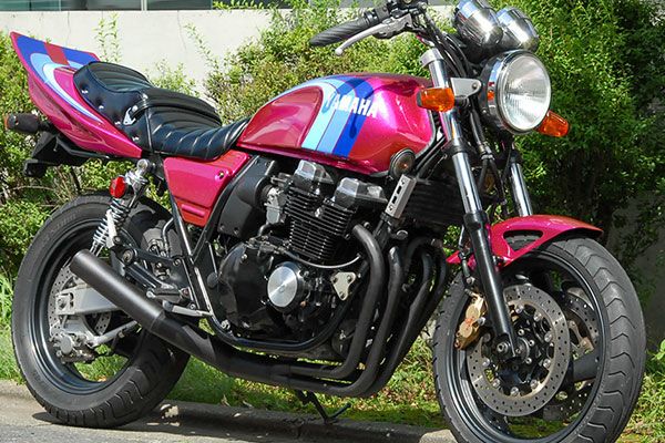 XJR400/S/R/R2イカシタショート管ZZYA管(ジーヤ管)ブラック