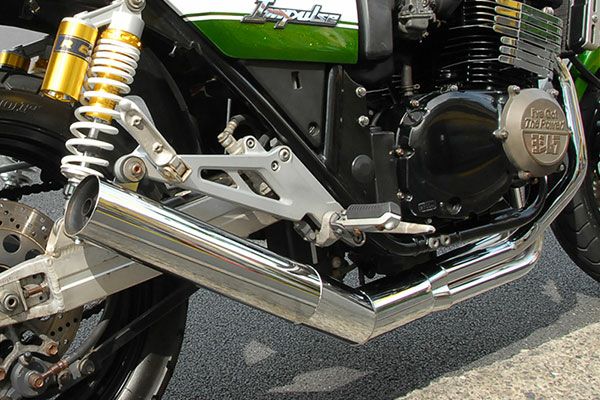  GSX400インパルス80φ極太マフラーバズー管メッキ