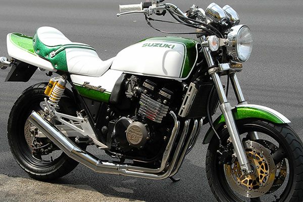  GSX400インパルス80φ極太マフラーバズー管メッキ