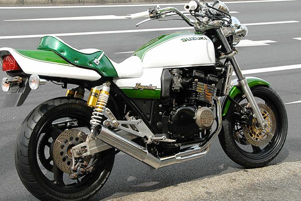  GSX400インパルス80φ極太マフラーバズー管メッキ