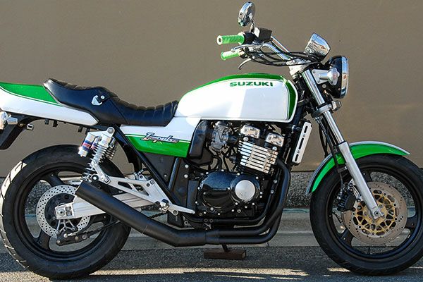 GSX400インパルス80φ極太マフラーバズー管ブラック