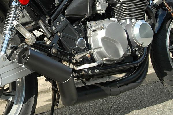 ゼファー400/χ80φ極太マフラーバズー管ブラック
