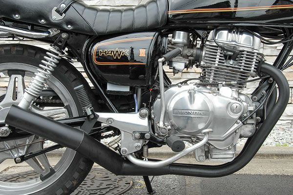 ホーク2　250/400ccイカシタショート管ZZYA管(ジーヤ管)ブラック