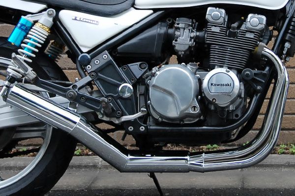 ゼファー400/χイカシタショート管ZZYA管(ジーヤ管)メッキ