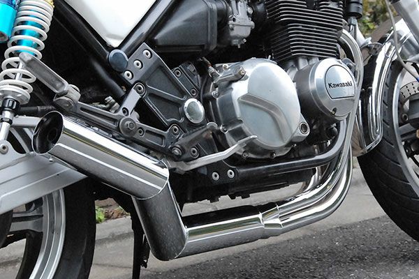 ゼファー400/χイカシタショート管ZZYA管(ジーヤ管)メッキ