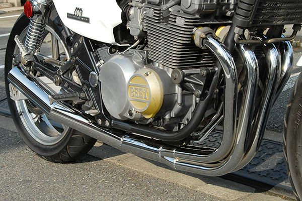 ゼファー400/χイカシタショート管ZZYA管(ジーヤ管)メッキ