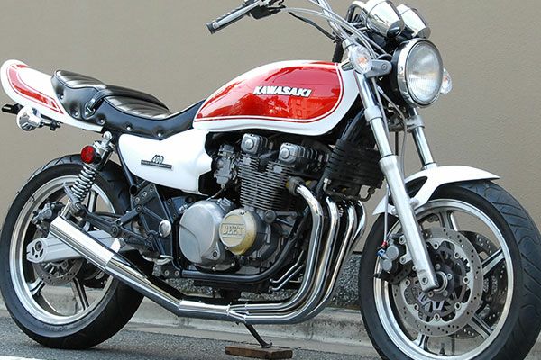 ゼファー400/χイカシタショート管ZZYA管(ジーヤ管)メッキ