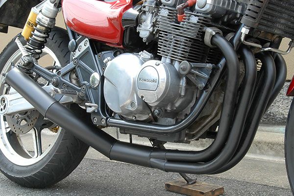 ゼファー400/χイカシタショート管ZZYA管(ジーヤ管)ブラック