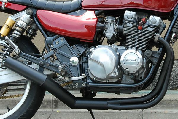 ゼファー400/χイカシタショート管ZZYA管(ジーヤ管)ブラック