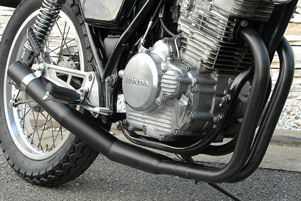 GB250クラブマン用ショート管分割式秘密の集合管ブラック