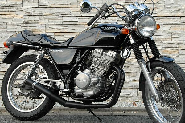 GB250クラブマン用ショート管分割式秘密の集合管ブラック