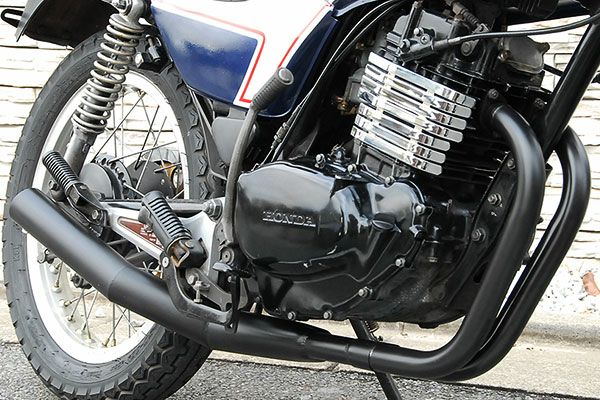 CB250RS/-Z/-ZR用ショート管分割式秘密の集合管ブラック