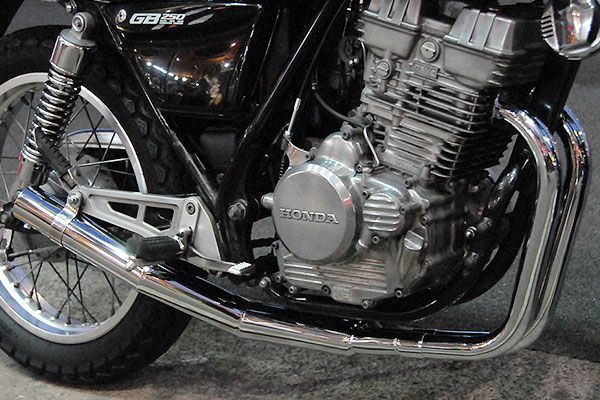 GB250クラブマン用ショート管分割式秘密の集合管メッキ