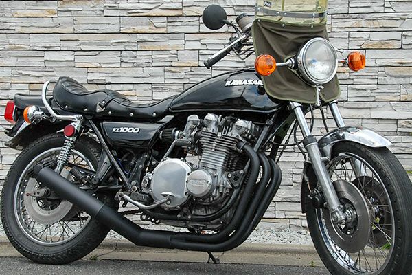 KZ1000/Mk2Z750FXⅠ/機械曲げ80φ極太マフラーバズー管ブラック