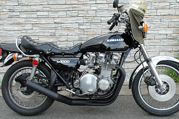 KZ1000/Mk2Z750FXⅠ/機械曲げ80φ極太マフラーバズー管ブラック