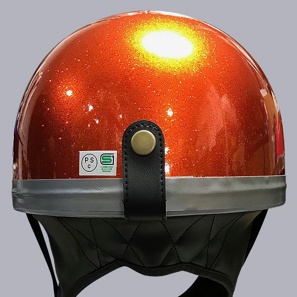 コダワリの族ヘル 激安コルク半ミツボタン/オレンジラメ